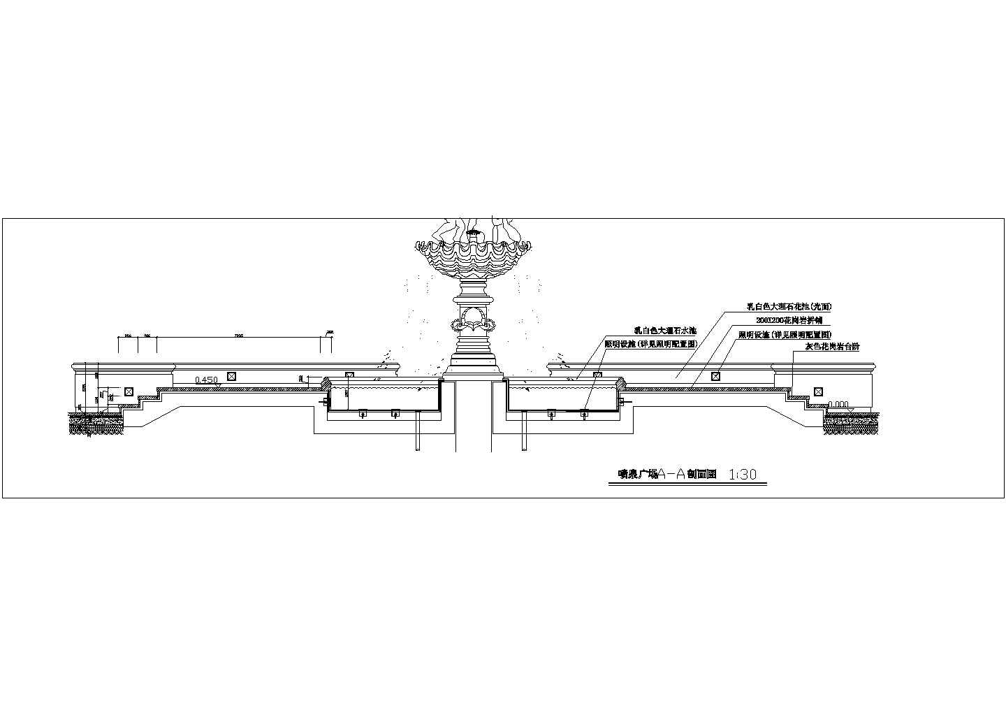 宿迁市某地喷泉全套施工设计CAD参考图