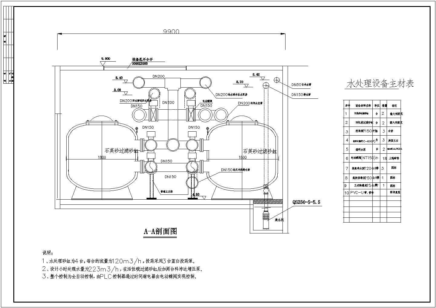 吴江市某乡镇喷泉水处理设备房设计施工图