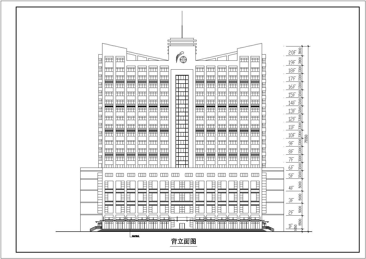 某县多层大型酒店建筑设计施工CAD图