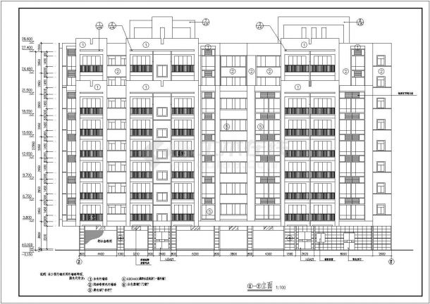 2111平米住宅楼建筑设计施工图-图一