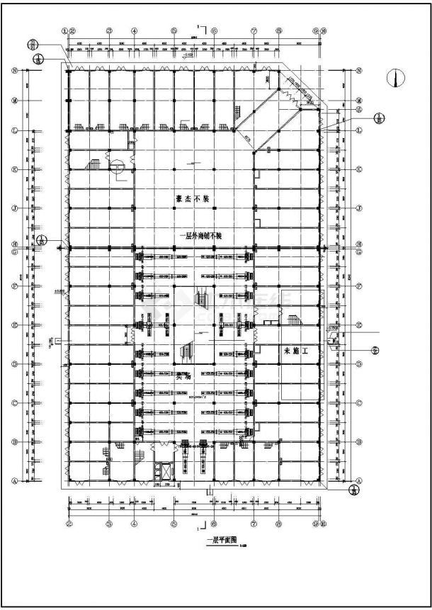 [湖北]某多层商场建筑空调通风系统设计施工CAD图-图一
