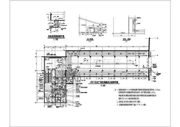 [江苏]地下商业建筑空调及通风系统设计施工图（含室外热泵管网及人防系统）-图二