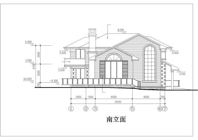 厦门市某度假村290平米双层框混结构单体别墅平立剖面设计CAD图纸_图1