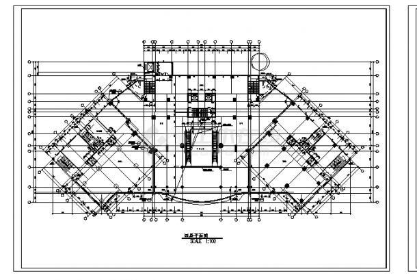 2套海丰广场建筑平面图设计施工cad图纸-图一