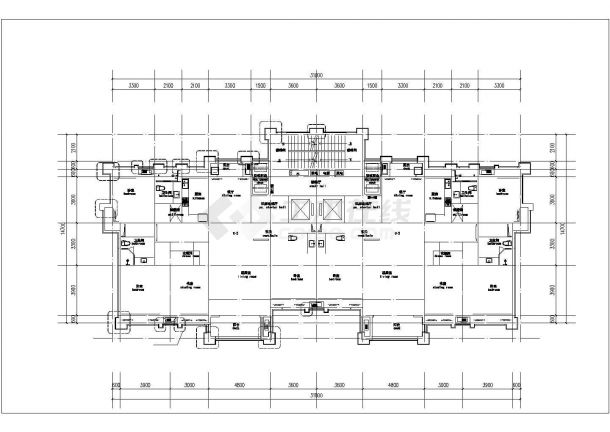 合肥市紫御花园小区32层框架结构住宅楼平面设计CAD图纸（含机房层）-图一