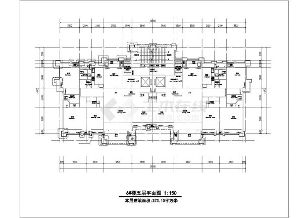 合肥市紫御花园小区32层框架结构住宅楼平面设计CAD图纸（含机房层）-图二