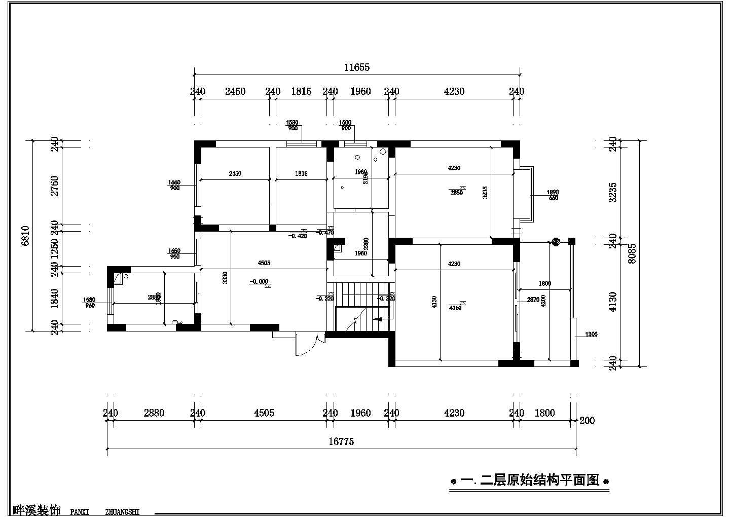 浙江省兰溪省某两居室家居设计装修cad施工方案图