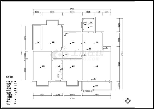 咸宁新柳家居建筑设计全套施工cad图-图一