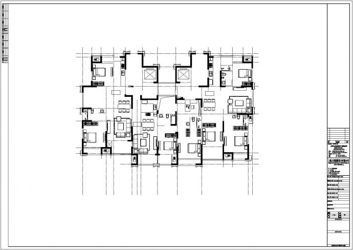 秦皇岛市光明花园小区住宅楼327平米标准平面设计图CAD图纸（1梯3户）_图1