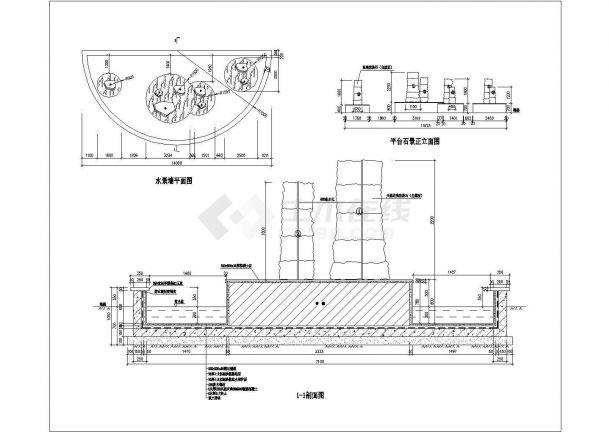 某水景墙CAD设计完整方案图纸-图一