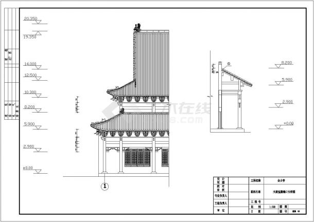 金山寺大雄宝殿建筑结构方案图-图二