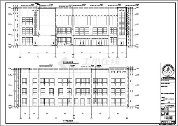 遵义市某中学2800平米3层框架结构学生食堂CAD建筑设计图纸-图一