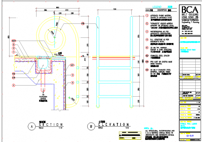 某标准游泳池梯子CAD完整设计详图_图1
