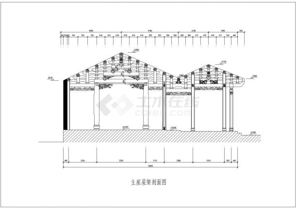 某西田祠堂全套建筑设计cad基础平面图-图二