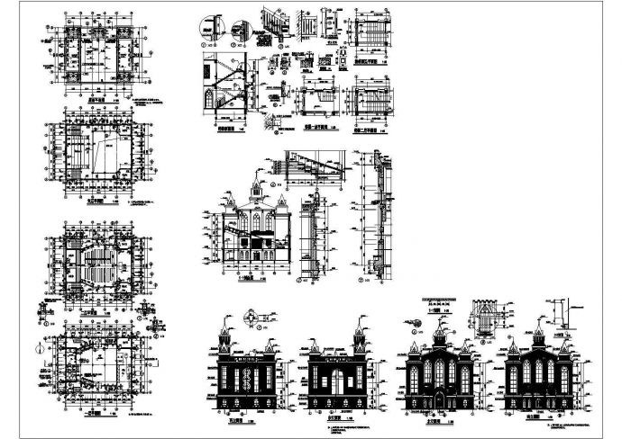 某大型教堂全套建筑施工图纸_图1
