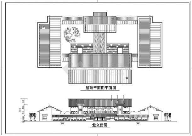 吉林园林会所建筑详细设计全套施工cad图-图二