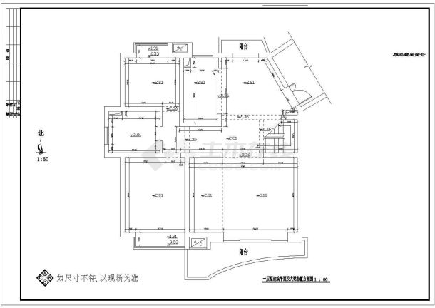 邵阳跃层套房室内装饰设计全套施工cad图-图一