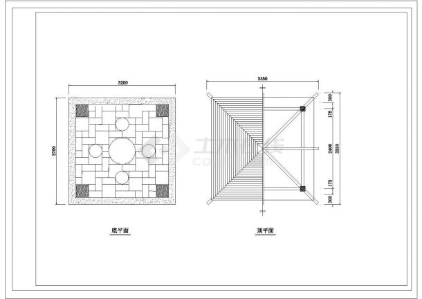 某亭CAD完整构造施工设计详图-图一