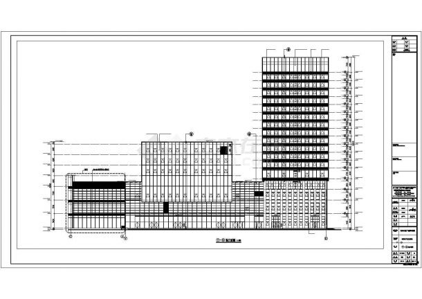 许昌市某石油公司2.8万平米17层框架结构研发大楼CAD建筑设计图纸-图一