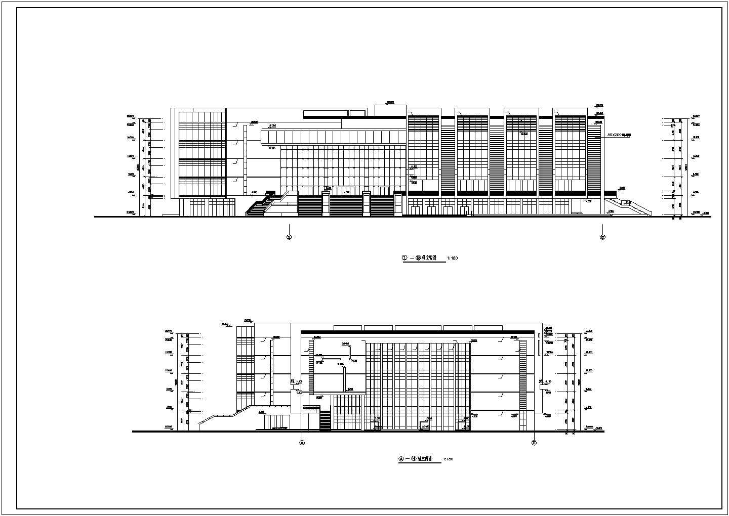 西安历史博物馆2万平米5层框架展览馆平立剖面设计CAD图纸