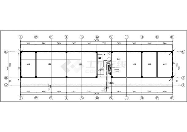 徐州市某市政单位1300平米2层框混结构办公楼电气系统CAD设计图纸-图二