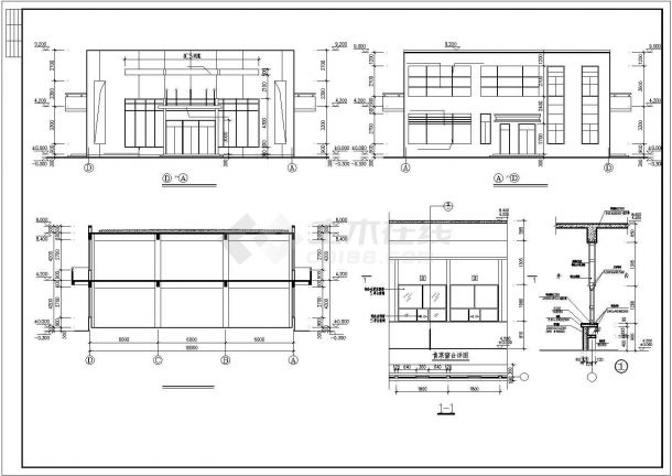 某地区小型食堂建筑全套施工参考CAD详图-图二