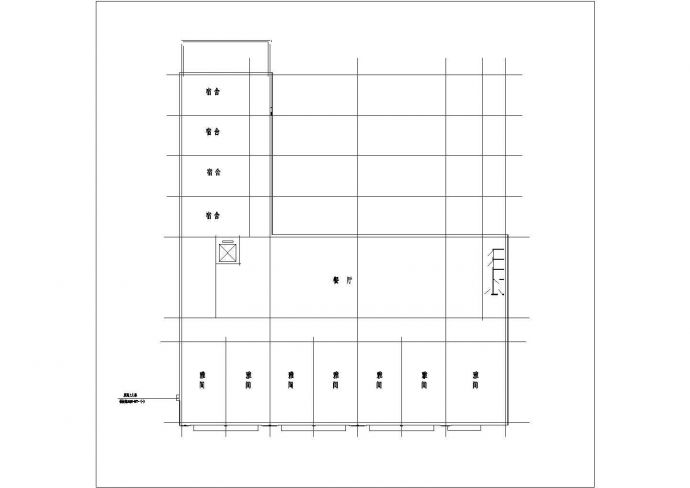 成都市某2200平米4层框架结构休闲招待所CAD建筑设计图纸_图1