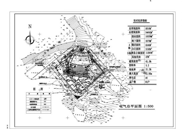 总用地5816平米某交通局规划设计-电气总平面CAD图-图一
