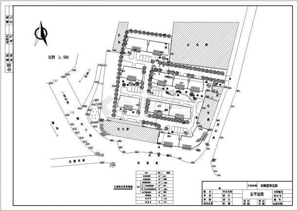 总用地8113平米多层小区总平面CAD图-图一