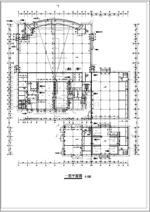 某学校食堂建筑CAD基础平面布置参考图含说明-图一