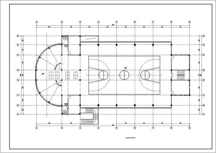 长60.4米 宽30.9米 2层室内体育馆建筑设计图【1-2层及屋顶平面 4个立面】_图1