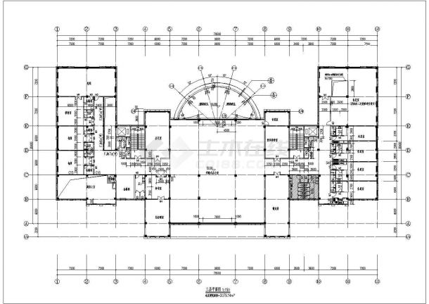 漳州市某度假村8400平米3层框架休闲俱乐部CAD建筑设计图纸-图二