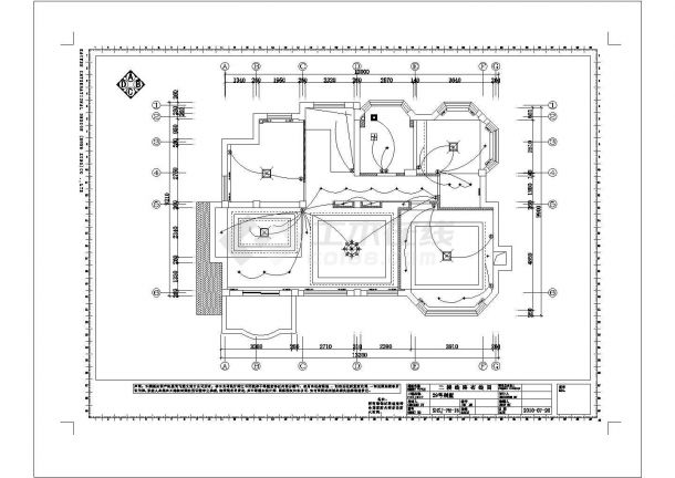 九龙望海山庄某三层别墅室内装修设计cad全套施工图（含工程预算书）-图二