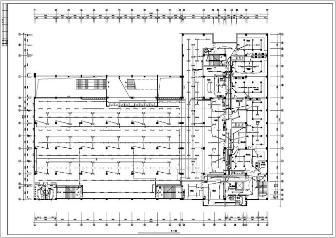 多层大学食堂电气系统规划CAD平面图_图1