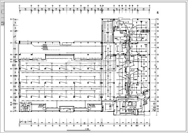 多层大学食堂电气系统规划CAD平面图-图二