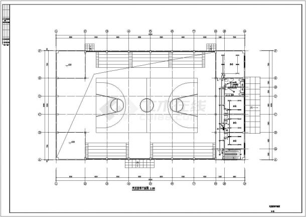 [江苏]中学体育馆电气施工CAD图-图一