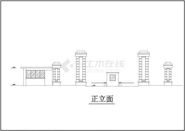 某大门CAD详细全套设计施工图-图二