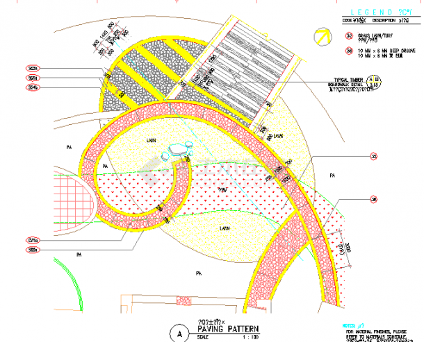 某木栈道端点铺地CAD设计完整构造详图-图一