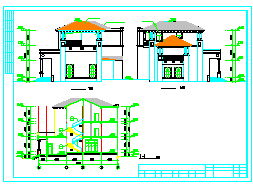 某多层别墅建筑cad施工设计图-图二