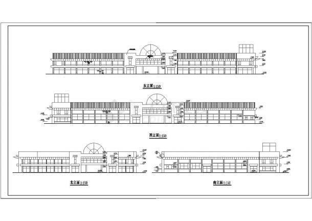长102.75米 宽59.41米 2层现代农贸市场建筑施工图-图一