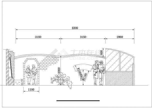 某佳华屋顶花园绿化景观规划方案设计施工CAD图纸-图二