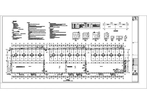 [株洲]某二层农贸市场建筑施工CAD图-图一