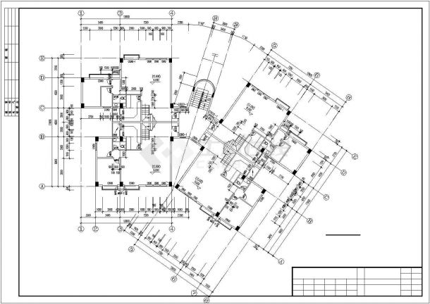 衡水市建设路某现代化小区6层砖混结构公寓楼建筑设计CAD图纸-图二
