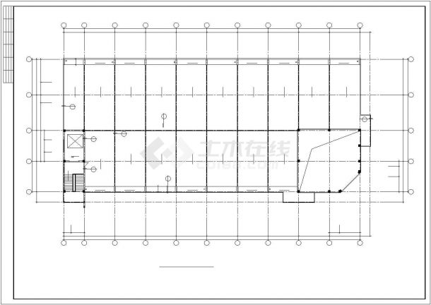【连云港】3层框架结构办公楼建筑施工CAD图纸-图一