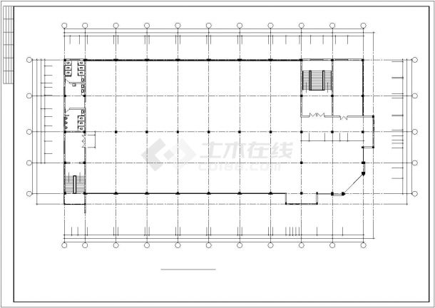 【连云港】3层框架结构办公楼建筑施工CAD图纸-图二