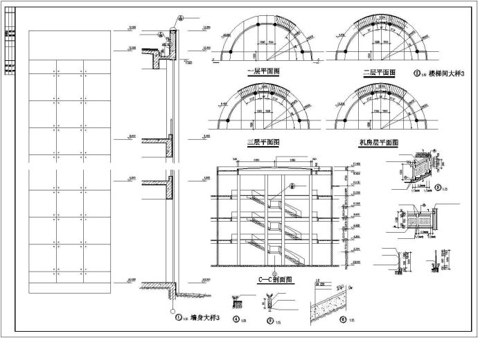 某商业中心5层办公楼建筑设计CAD施工图纸_图1