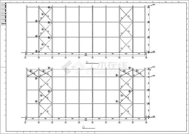 某经济区钢结构冶炼厂房建筑设计施工CAD图纸-图一