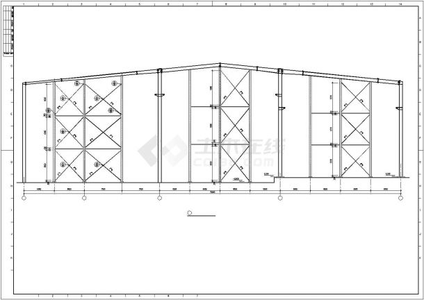 某经济区钢结构冶炼厂房建筑设计施工CAD图纸-图二