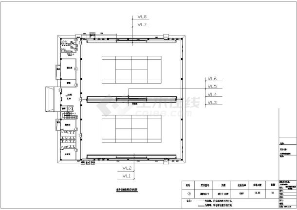 北京某大学体育馆照明设计cad布灯图（标注详细，11张图）-图一