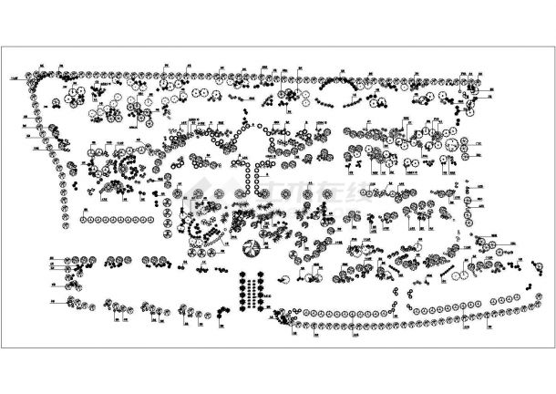 公园广场绿化CAD图纸-乔灌木修改-图一
